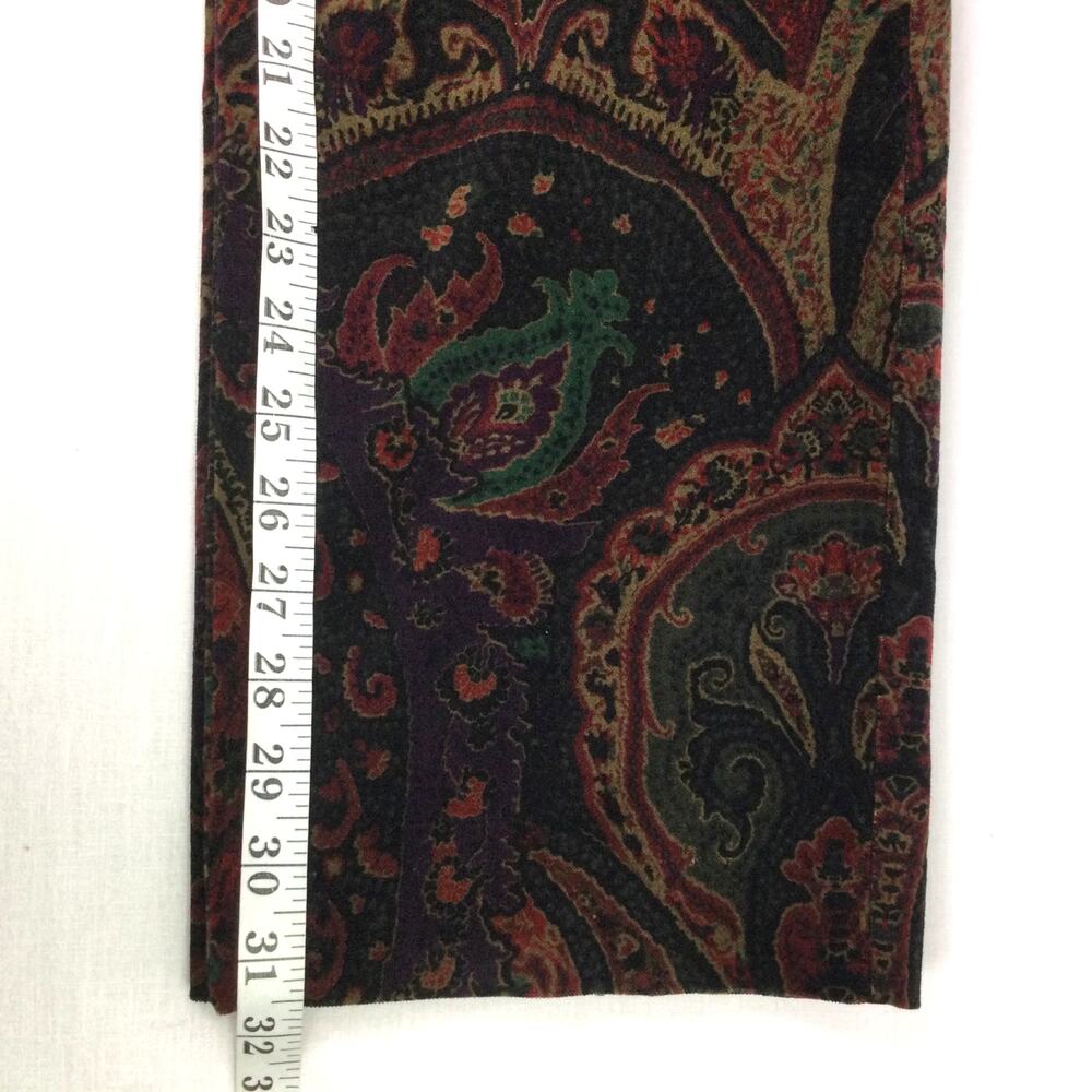 Lauren Ralph Lauren 90s Vintage Paisley Midrise Soft Straight Leg Brown Pant 16W - Picture 13 of 15